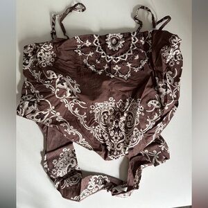 American Eagle Paisely Brown Top